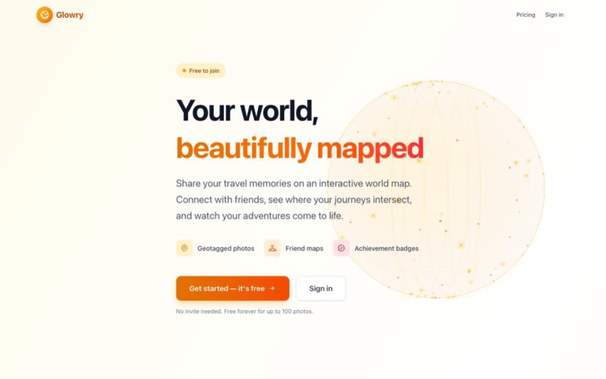 Glowry — your world, beautifully mapped